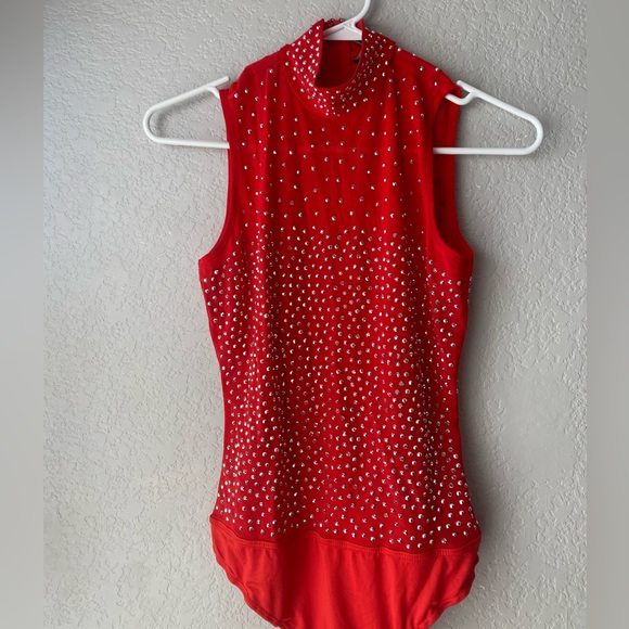 Red bedazzled bodysuit from FashionNova - Picture 1 of 5